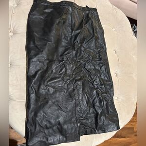 Black Leather Pencil Skirt
